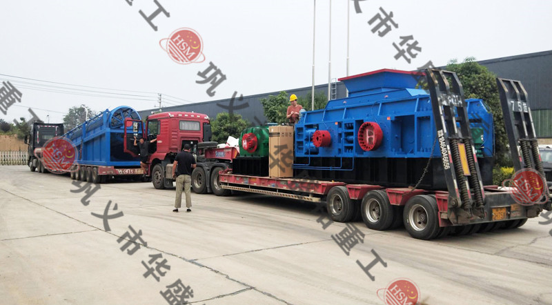 全液壓對輥制砂機發貨現場